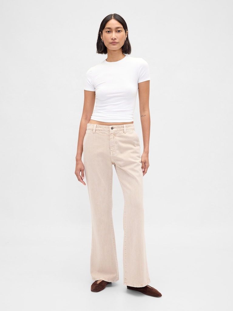 Low Rise Flare Khakis