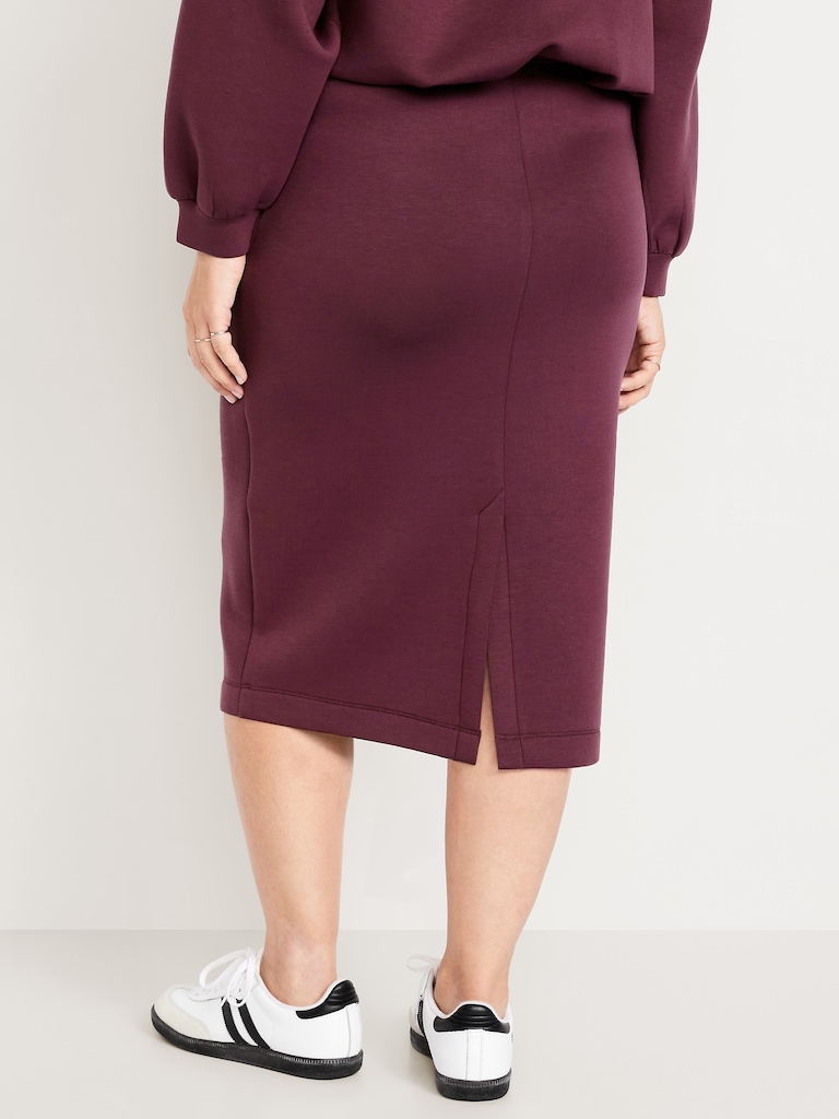 Extra High-Waisted Bounce Fleece Midi Skirt