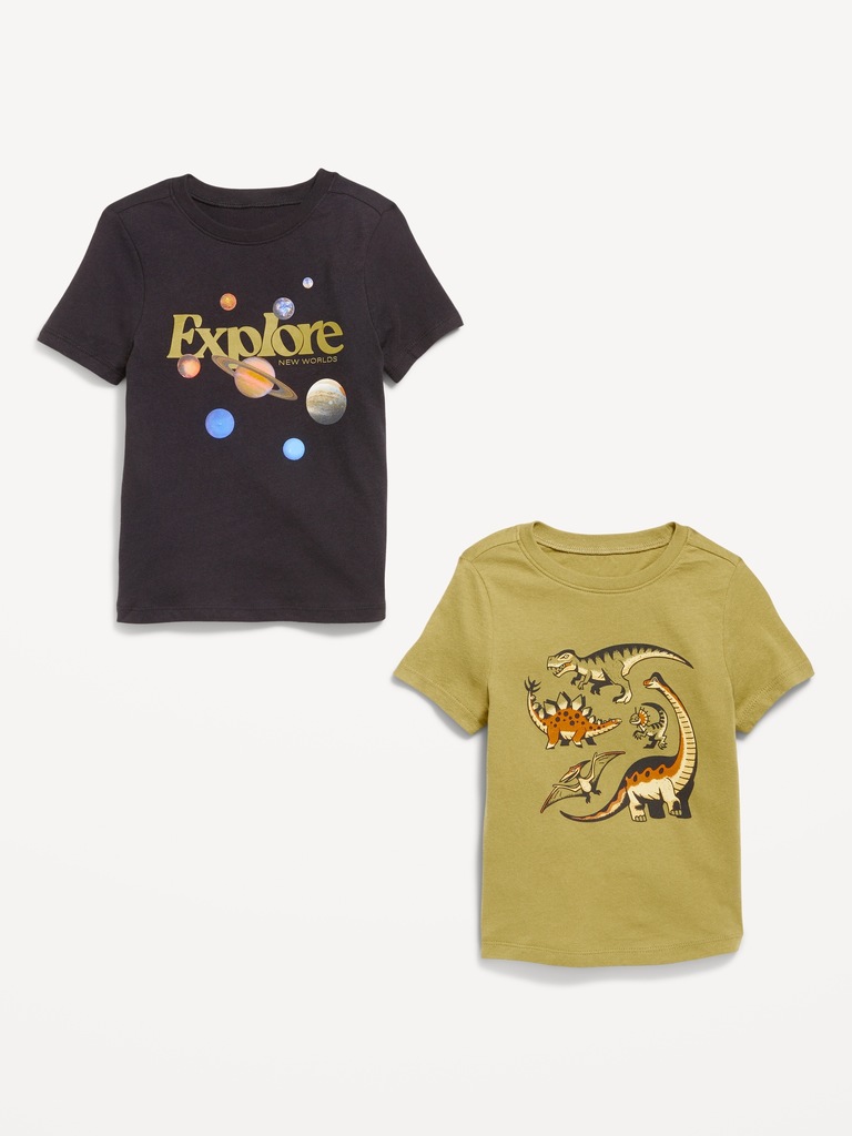 Unisex Short-Sleeve Graphic 2-Pack T-Shirt for Toddler