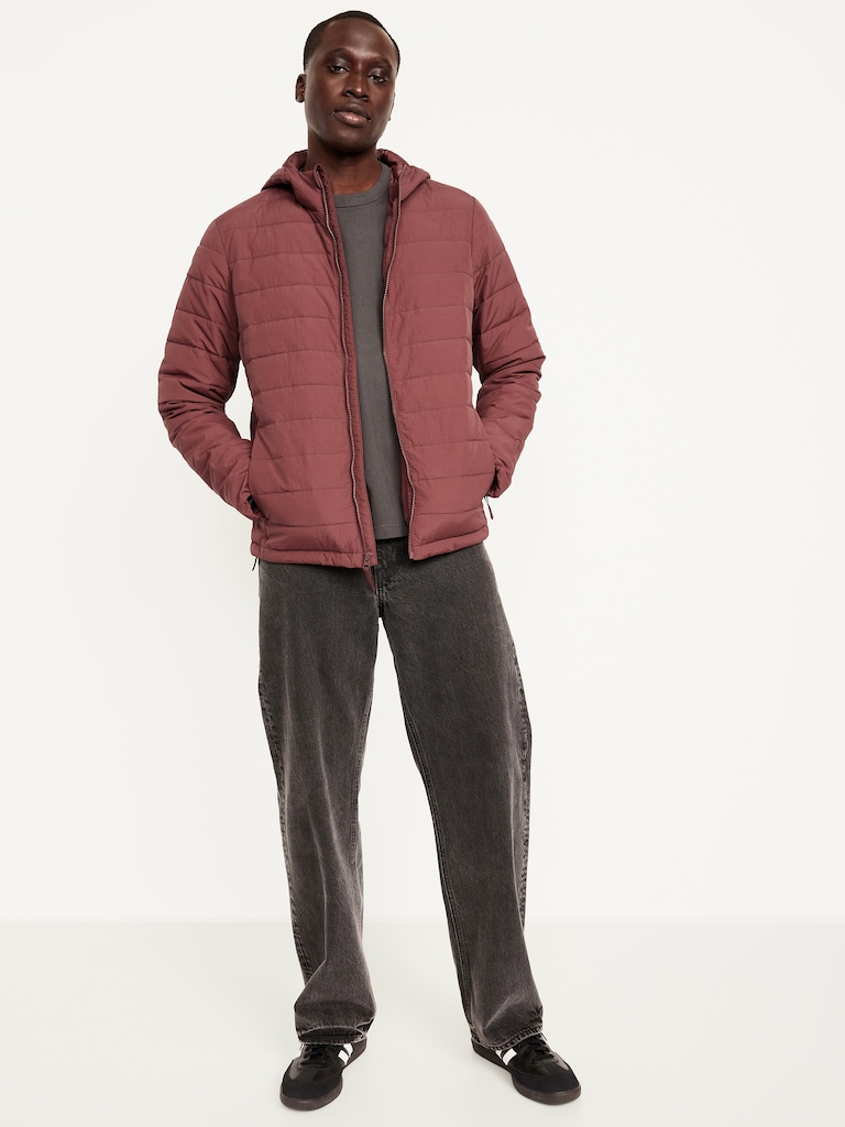 Water-Resistant Narrow-Channel Nylon Puffer Jacket