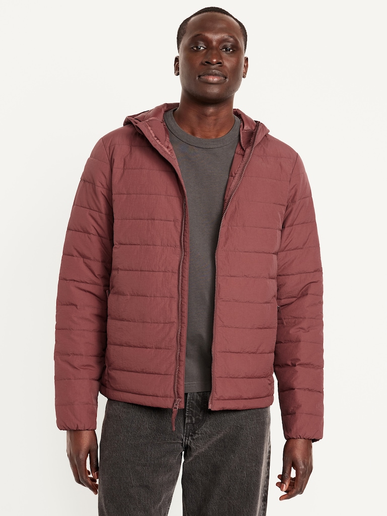 Water-Resistant Narrow-Channel Nylon Puffer Jacket