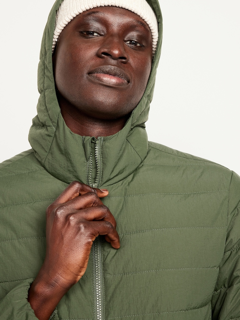 Water-Resistant Narrow-Channel Nylon Puffer Jacket