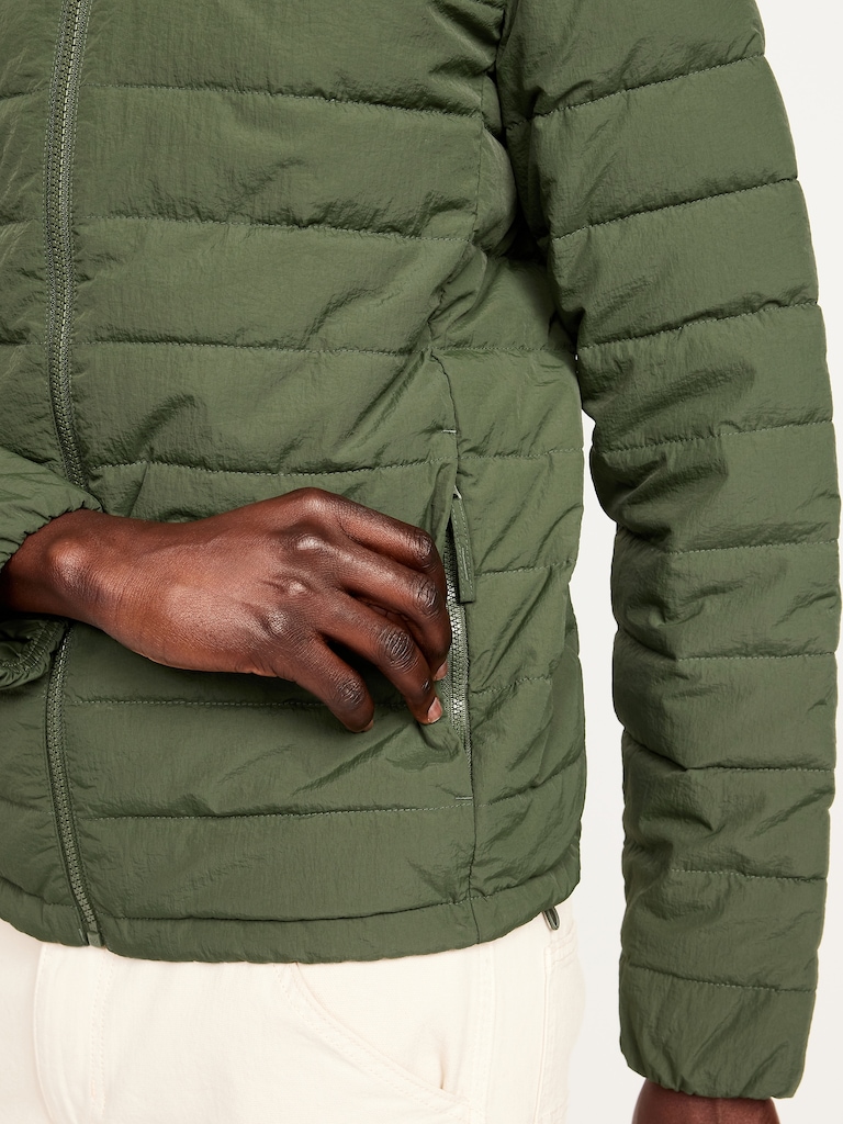 Water-Resistant Narrow-Channel Nylon Puffer Jacket