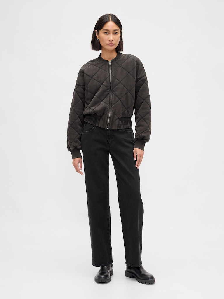 VintageSoft Quilted Bomber Jacket
