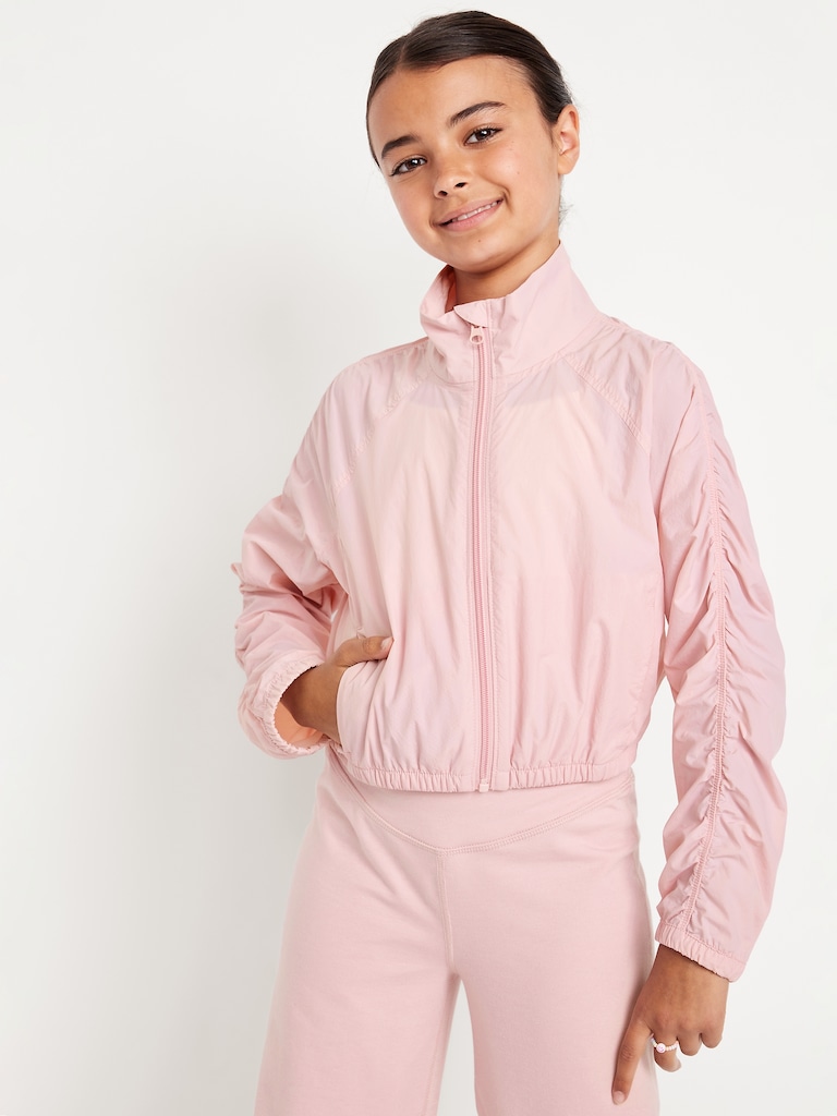Long Ruched-Sleeve Jacket for Girls