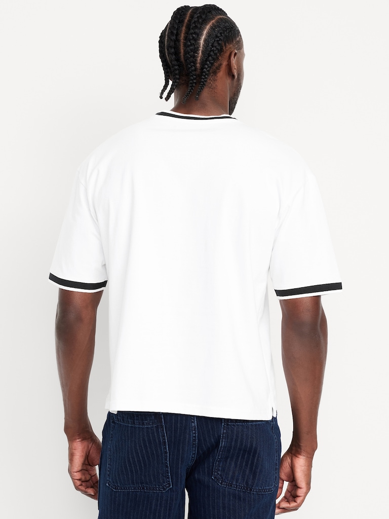 Heavyweight Cropped V-Neck T-Shirt