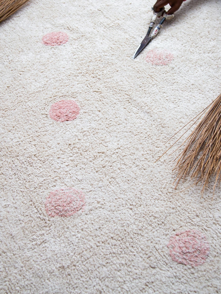 Lorena Canals Washable Rug Hippy Dots Vintage Nude