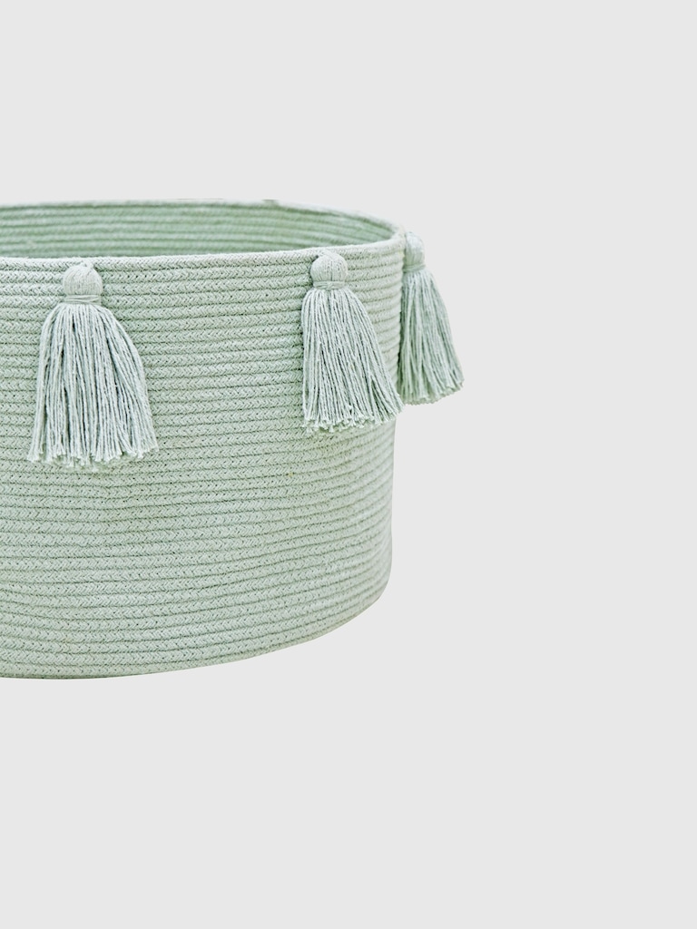 Lorena Canals Basket New Tassels Blue Sage