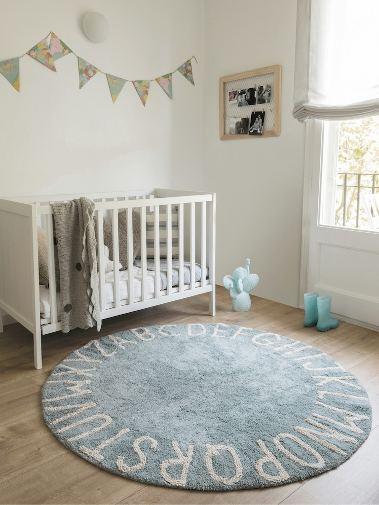 Lorena Canals Washable Rug ABC Natural Vintage Blue