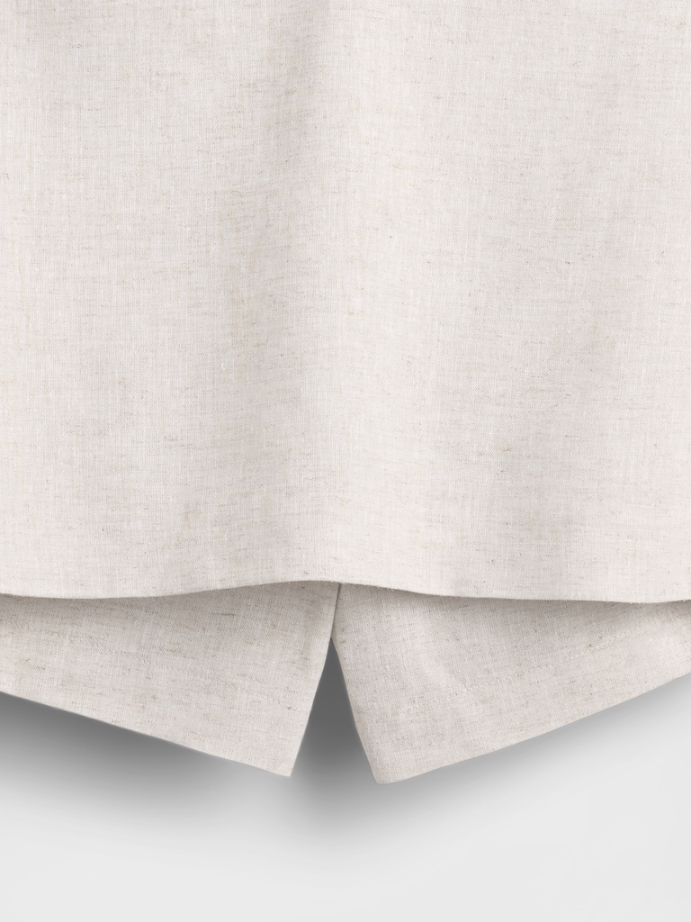 Linen-Blend Mini Skort