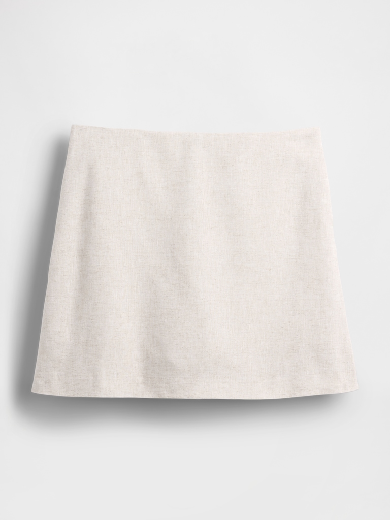 Linen-Blend Mini Skort