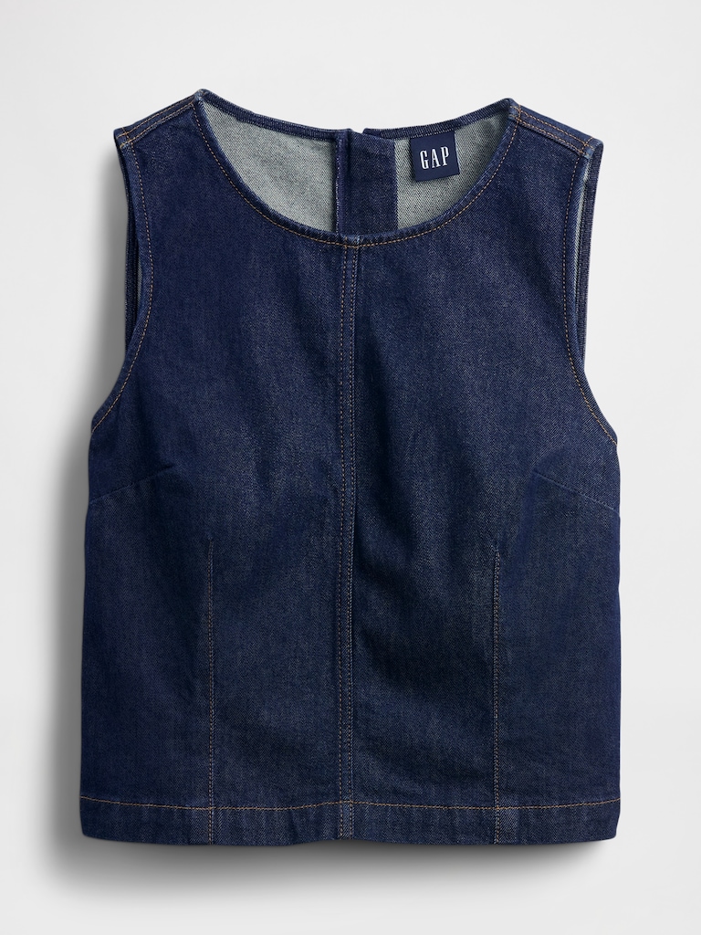 Denim Crop Shell Tank Top