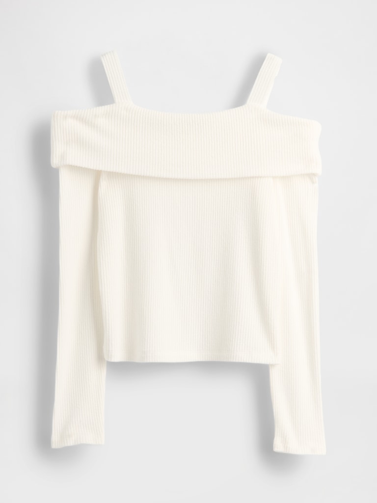 Kids Softspun Rib Off-Shoulder Sweater Top