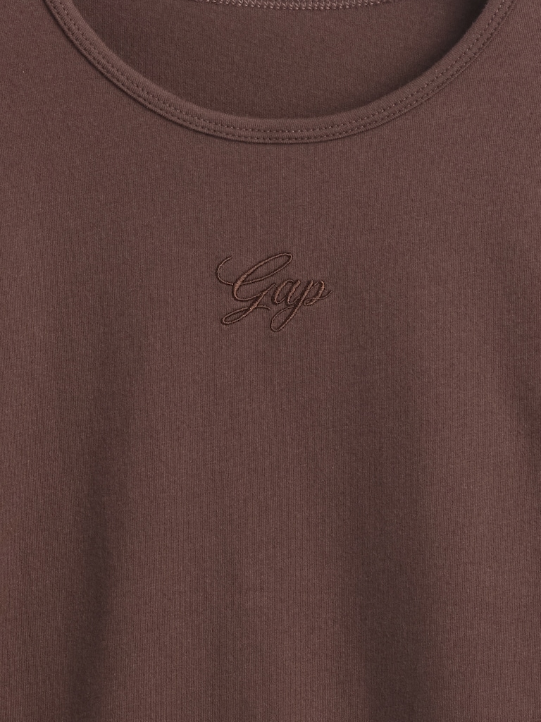 Cotton Jersey Crop Logo T-Shirt