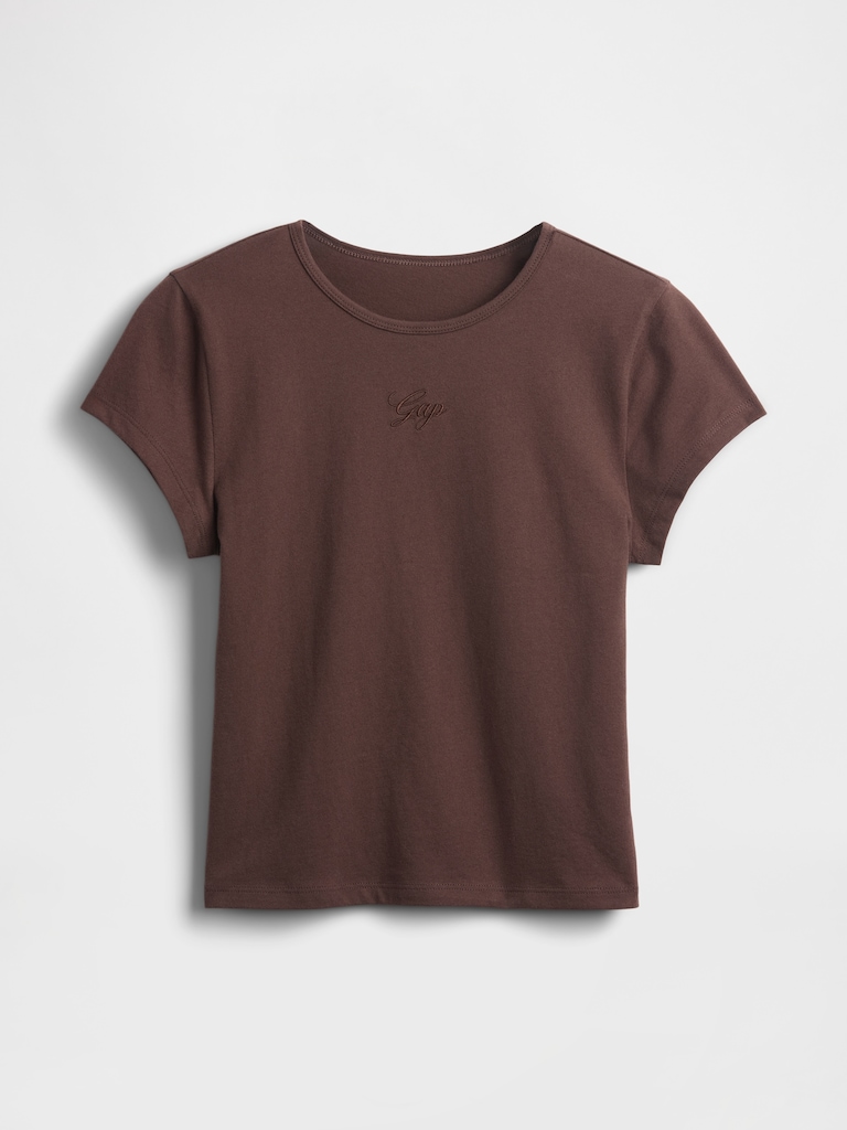 Cotton Jersey Crop Logo T-Shirt