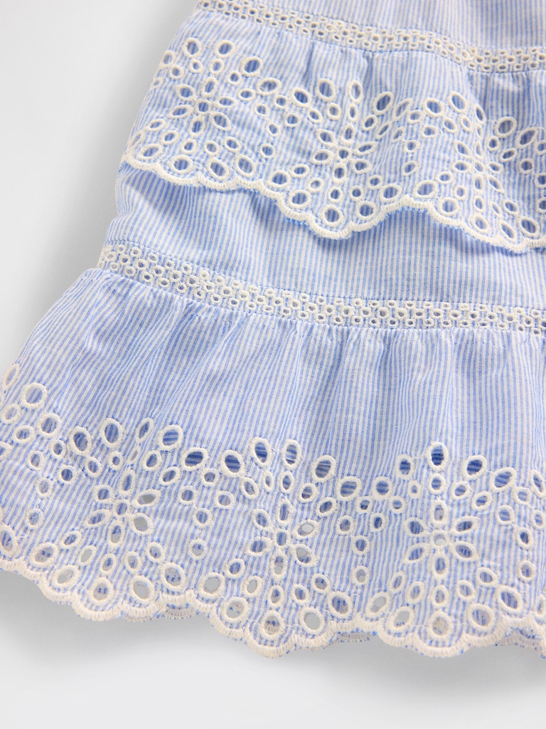 Eyelet Ruffle Mini Skort