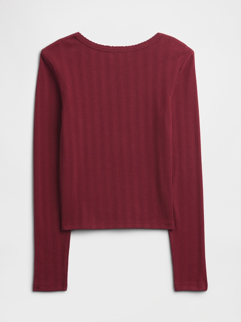 Kids Ribbed Pointelle T-Shirt