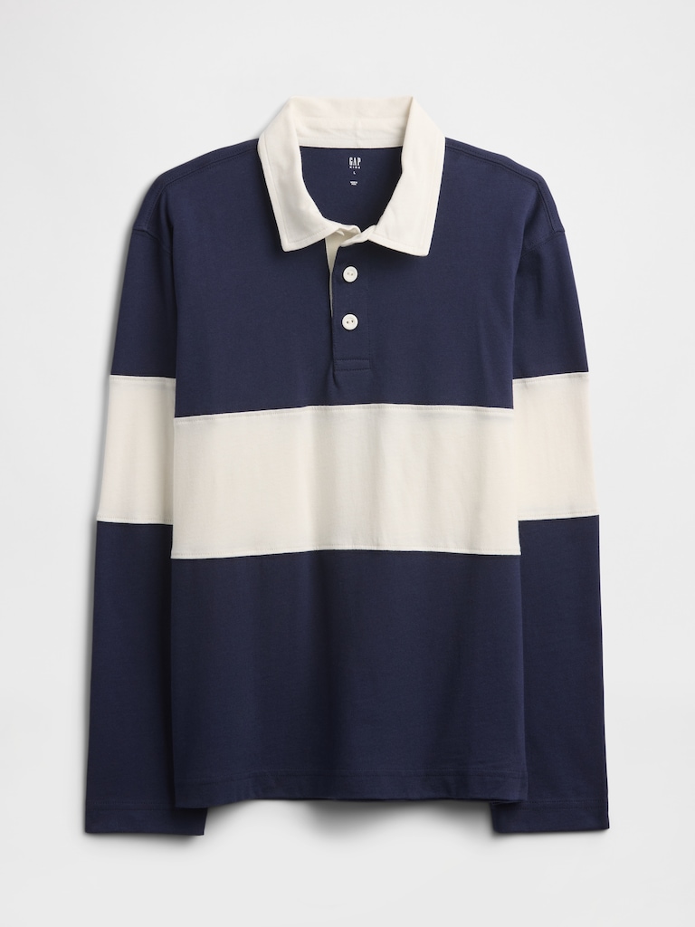 Kids Relaxed Stripe Rugby Polo Shirt