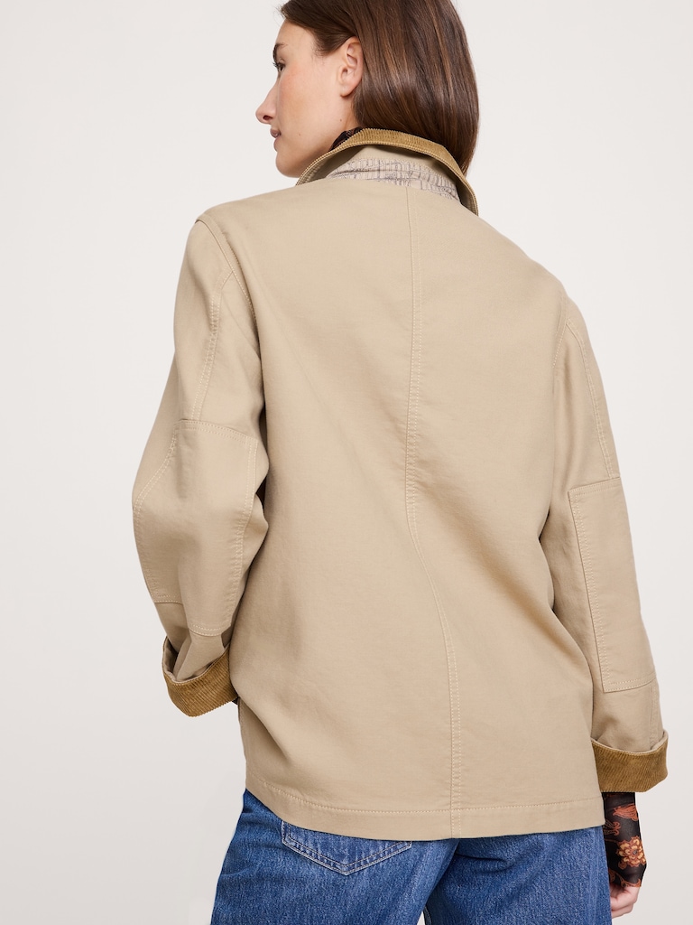 Canvas Chore Coat with Corduroy Collar