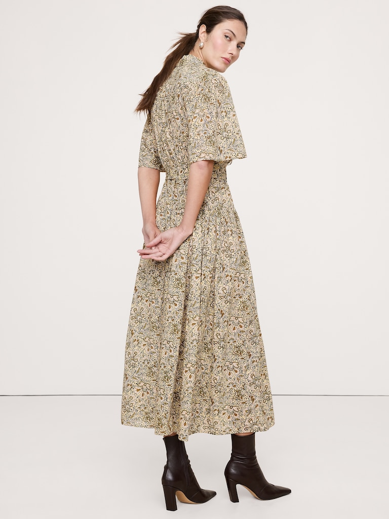 Cotton Tie-Front Shirt Dress