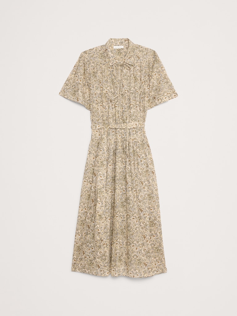Cotton Tie-Front Shirt Dress