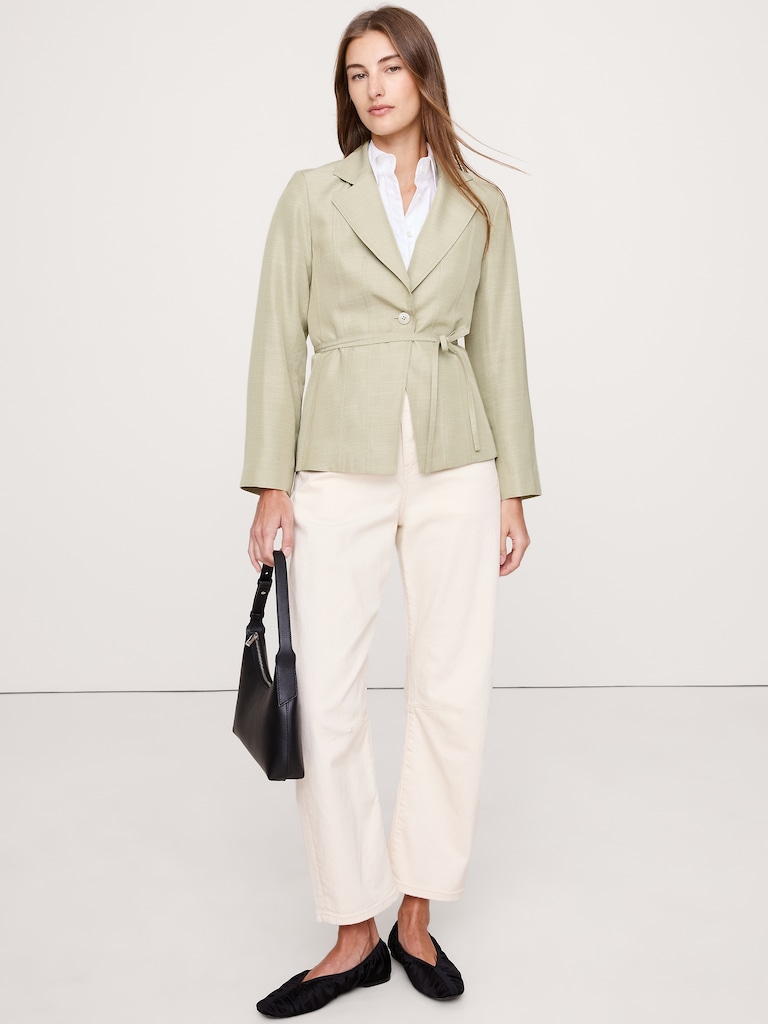 Seamed Belted Blazer