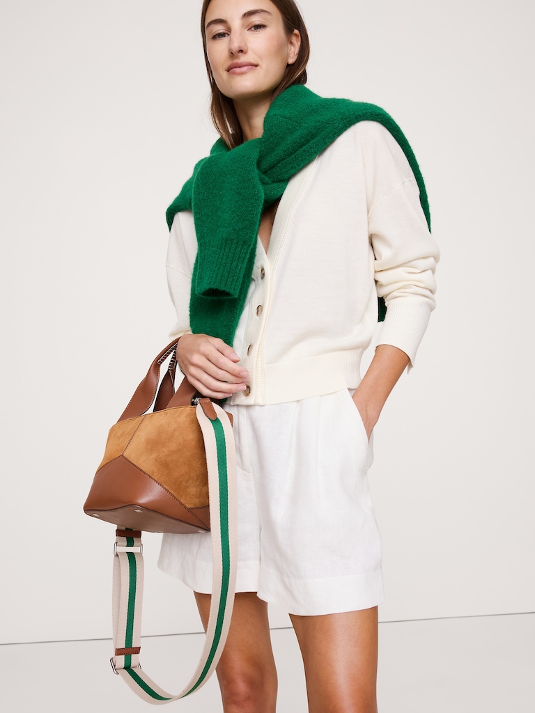 Leather & Suede Mini Zip Tote