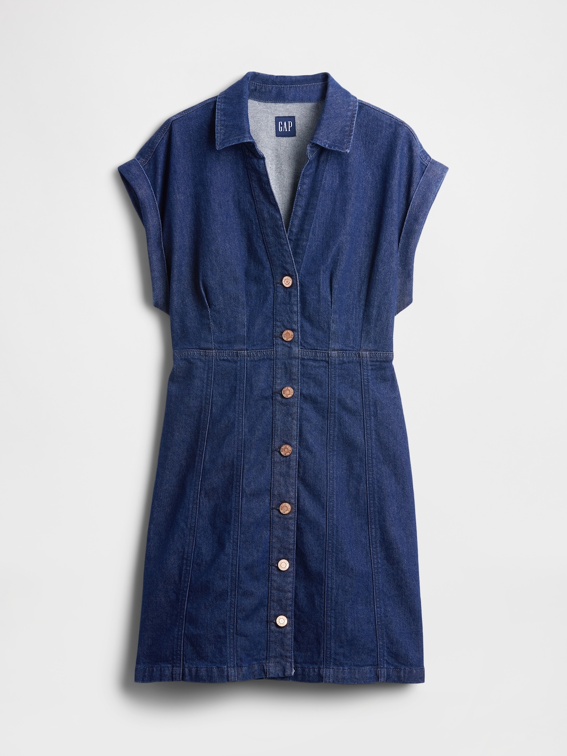 Denim Seamed Mini Dress