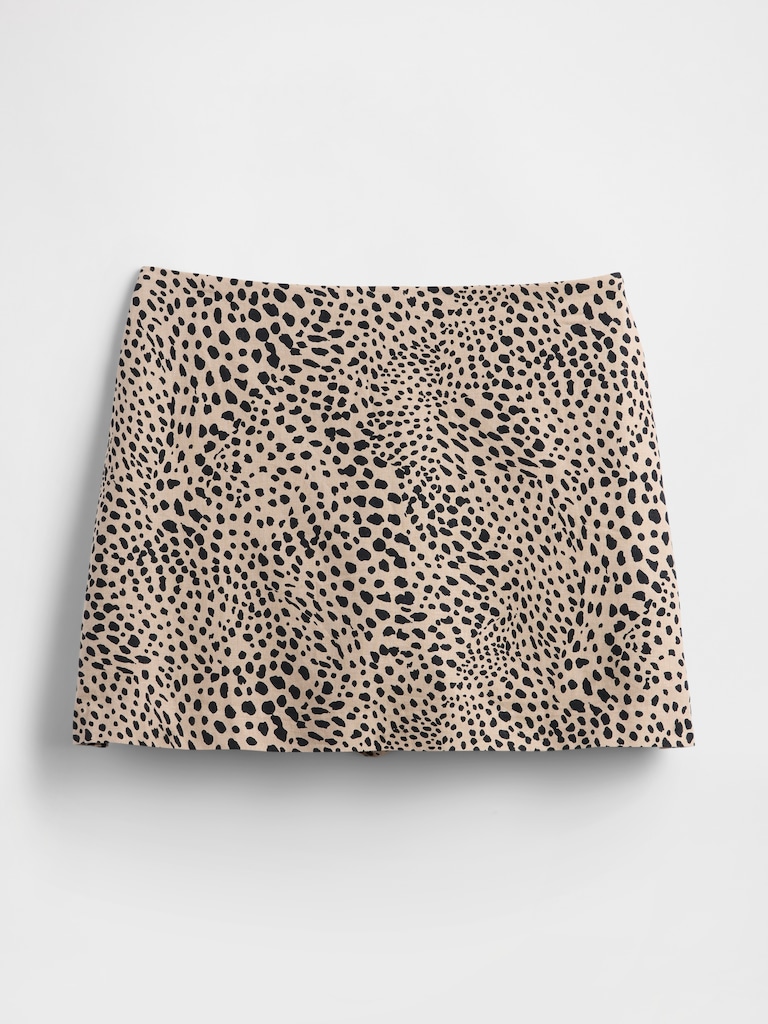 Linen-Blend Mini Skort