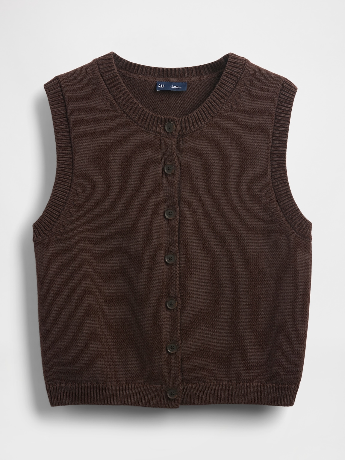 Cropped Cardigan Sweater Vest