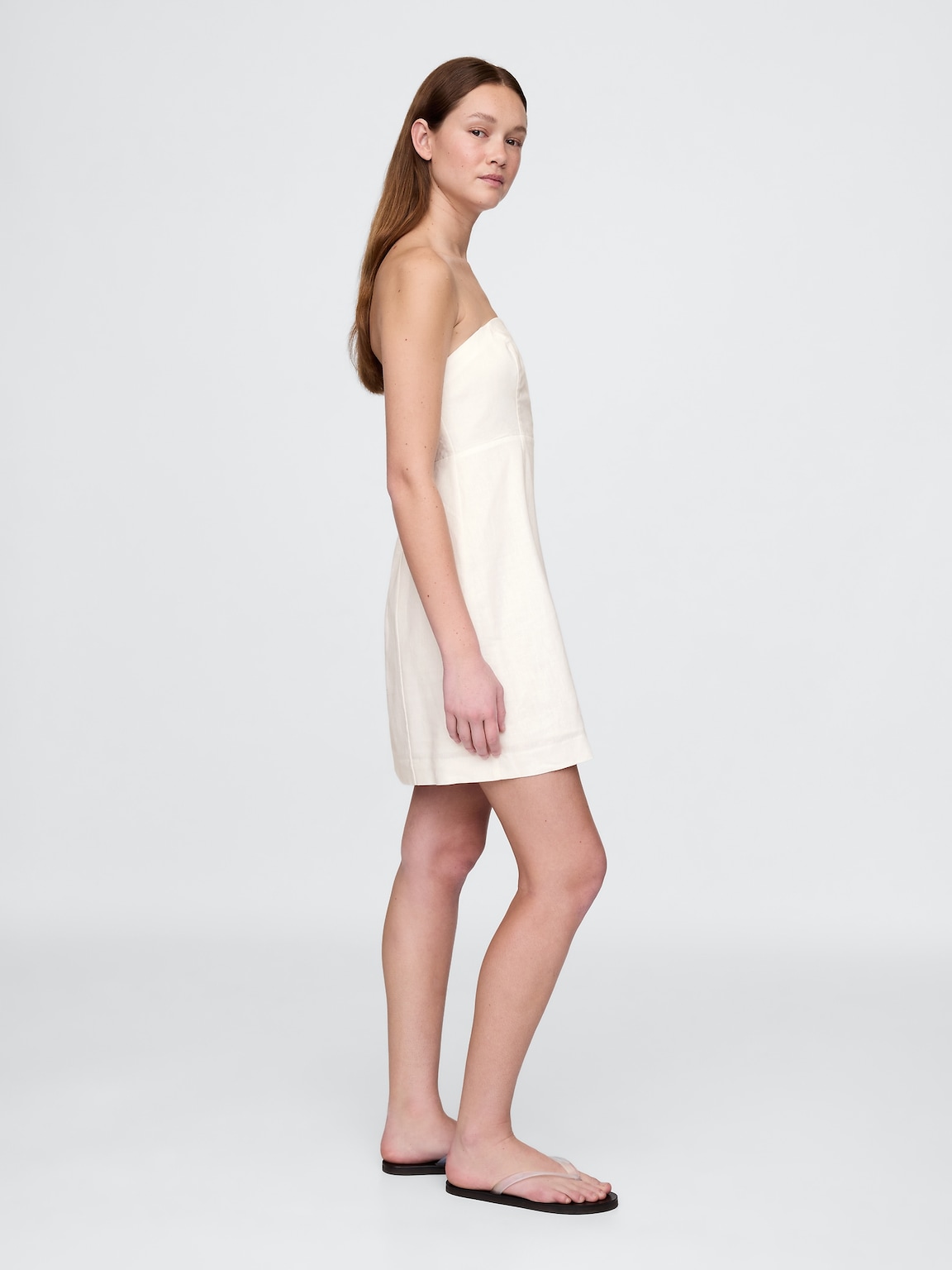Linen-Blend Mini Dress