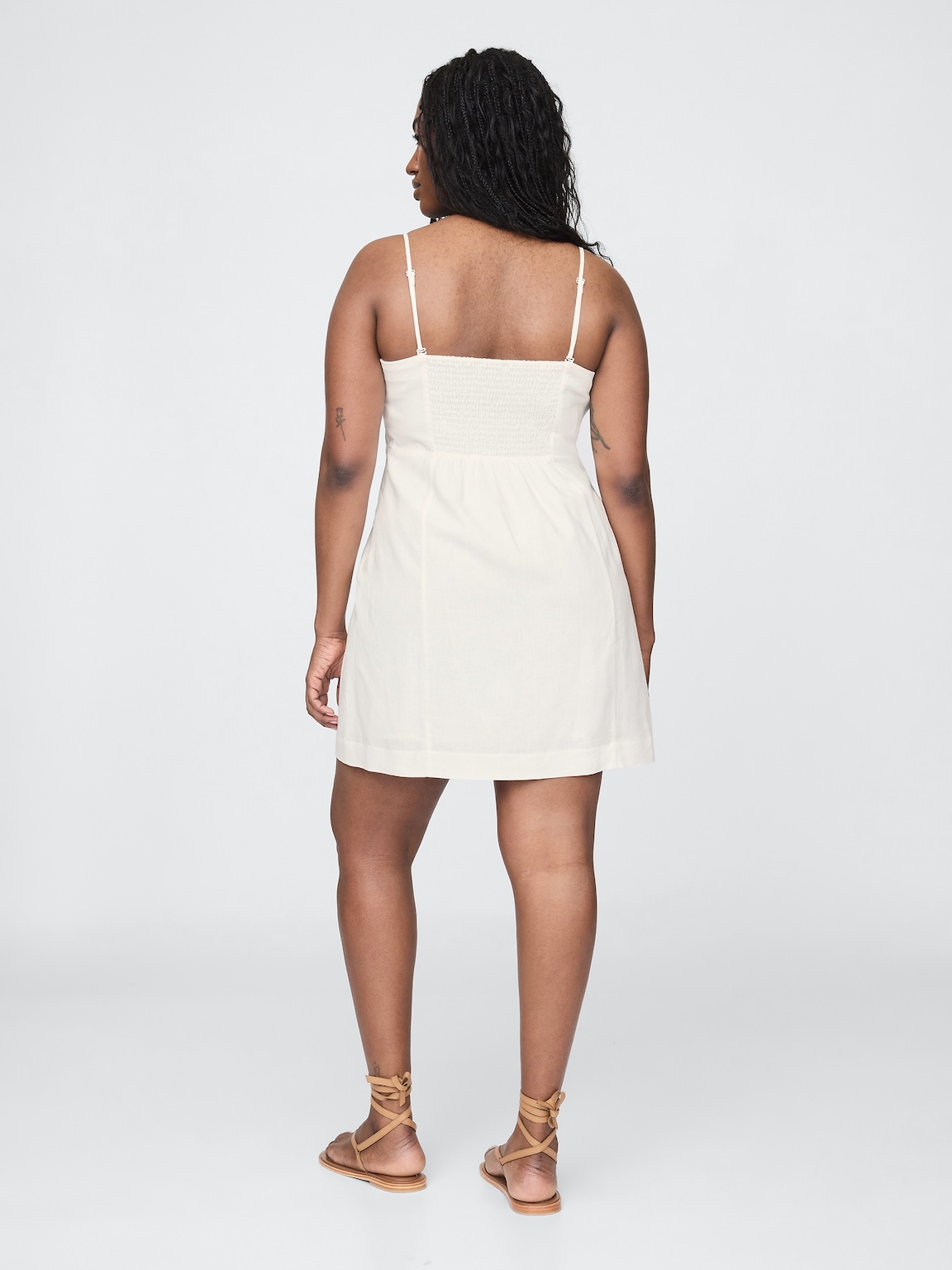 Linen-Blend Mini Dress