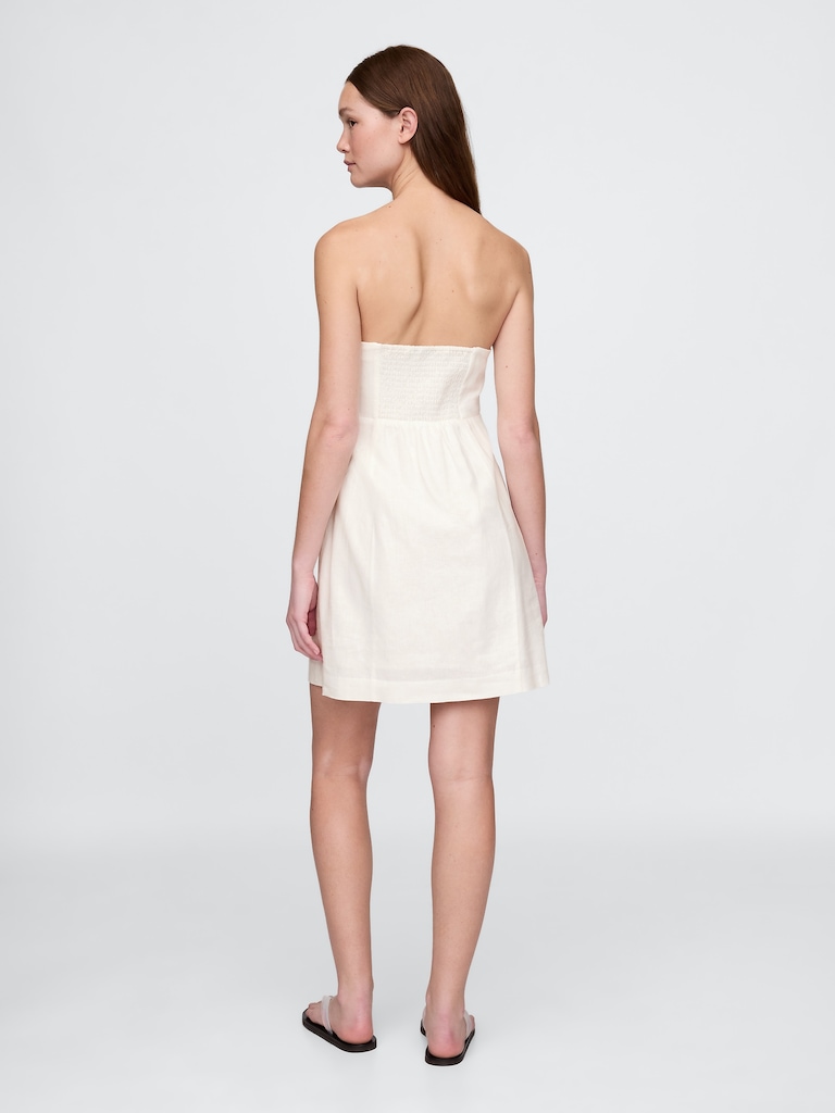 Linen-Blend Mini Dress