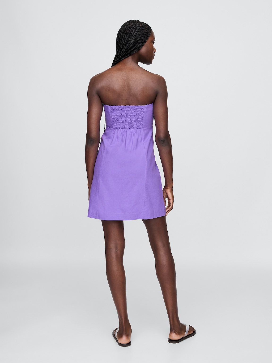 Linen-Blend Mini Dress