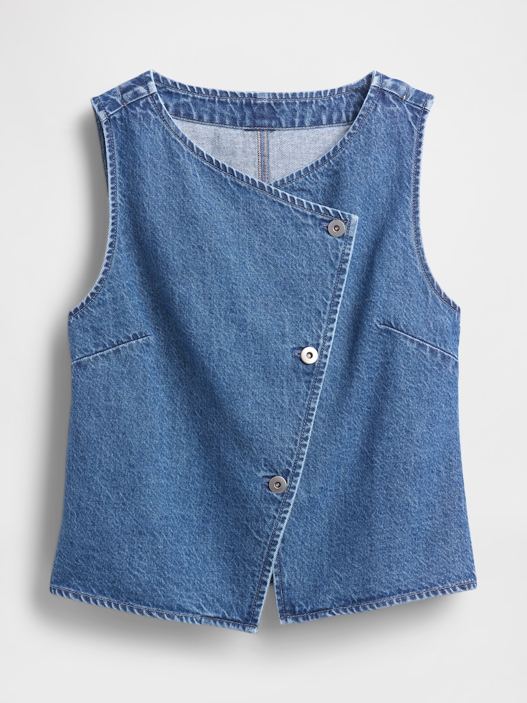 Denim Asymmetrical Vest