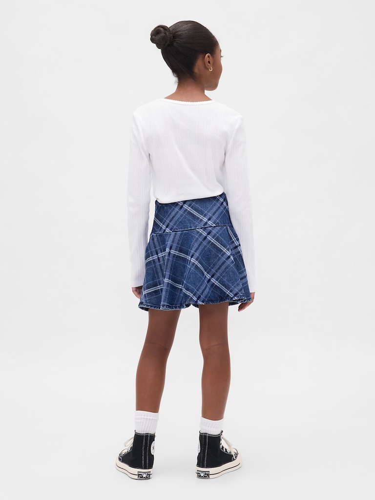 Kids Denim Flounce Skort
