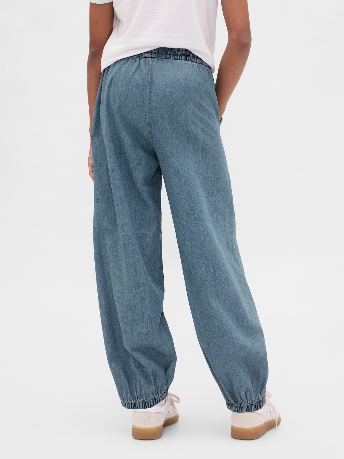 Kids High Rise Denim Baggy Joggers