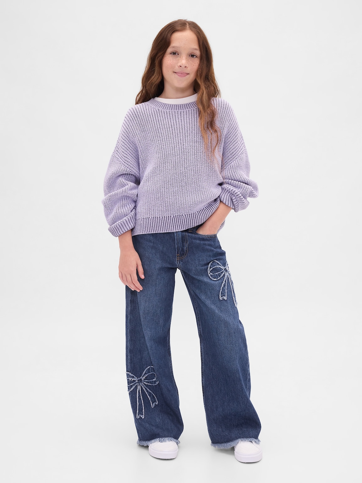 Kids Low Rise Stride Wide-Leg Jeans