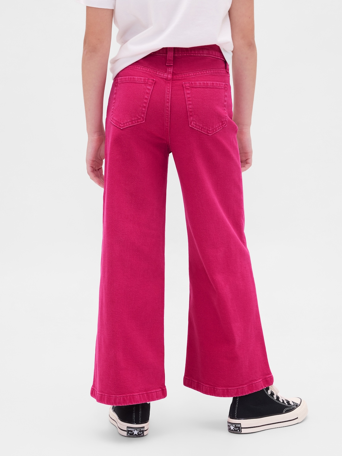 Kids High Rise Stride Wide-Leg Ankle Jeans