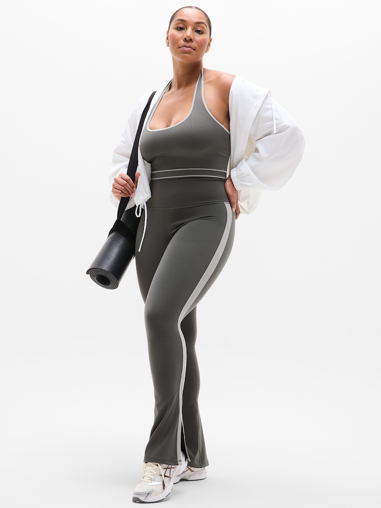 Elation Ultra High Rise Sport Stripe Split Slim Flare