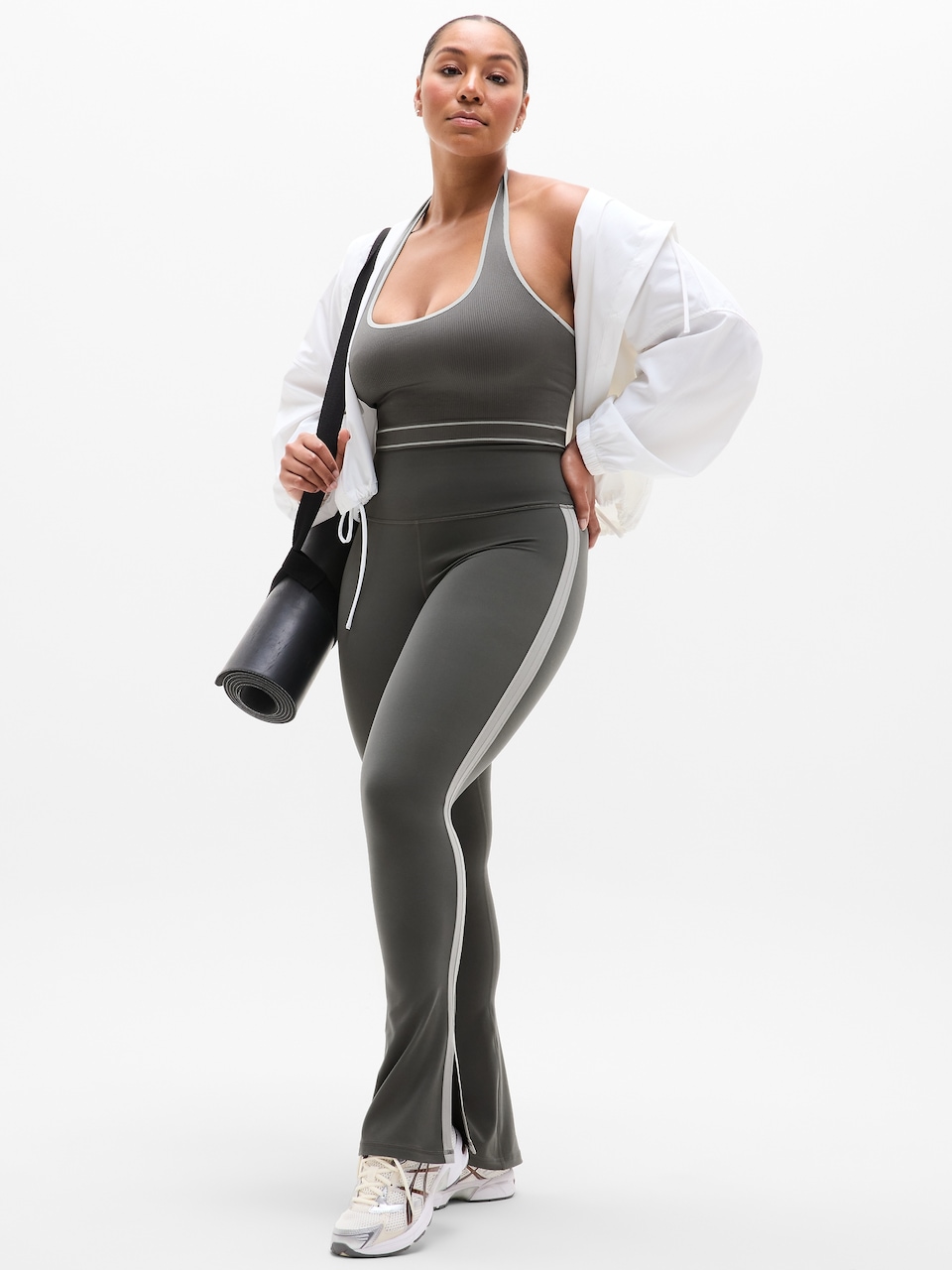 Elation Ultra High Rise Sport Stripe Split Slim Flare
