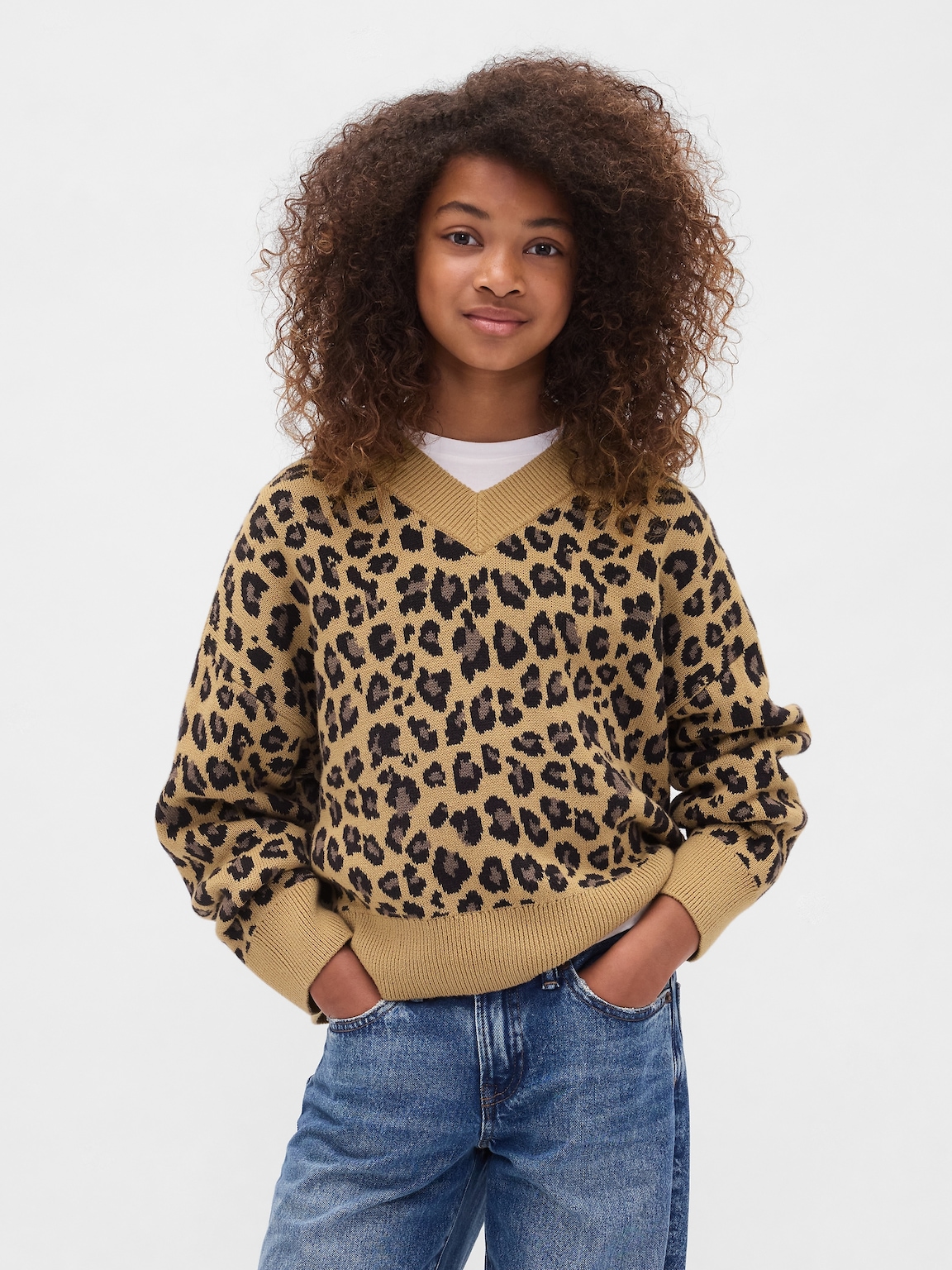 Kids Boxy V-Neck Sweater