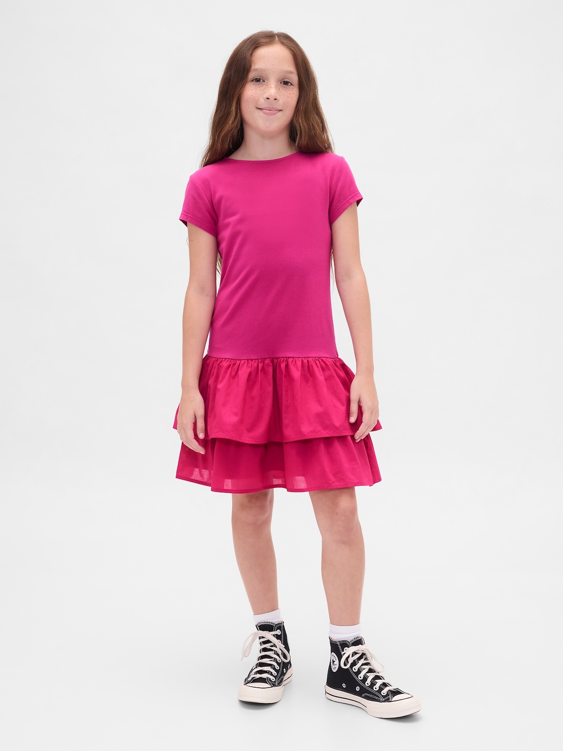 Kids Drop-Waist Ruffle Dress
