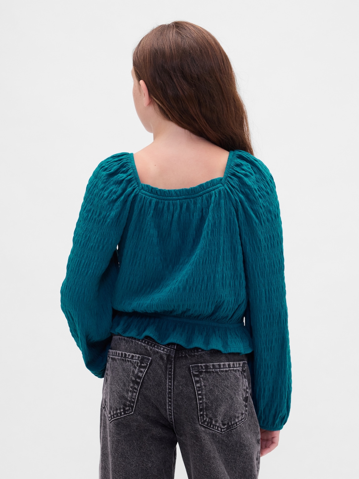 Kids Crinkle Peplum Top
