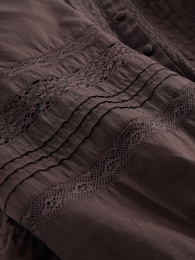 Lace-Trim Voile Top