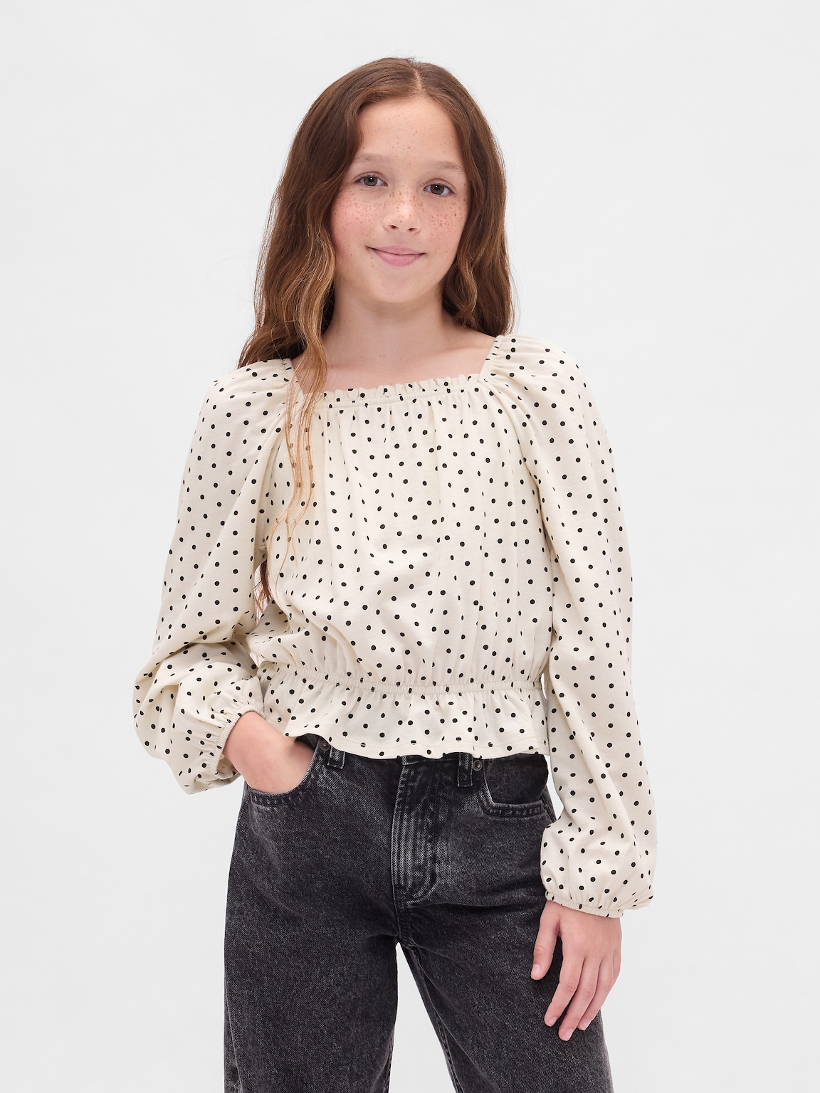 Kids Crinkle Peplum Top