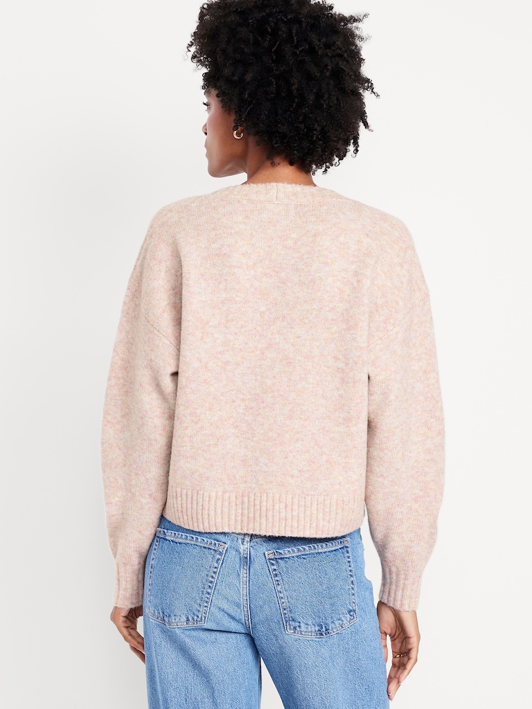 Slouchy Wool-Blend Cardigan Sweater