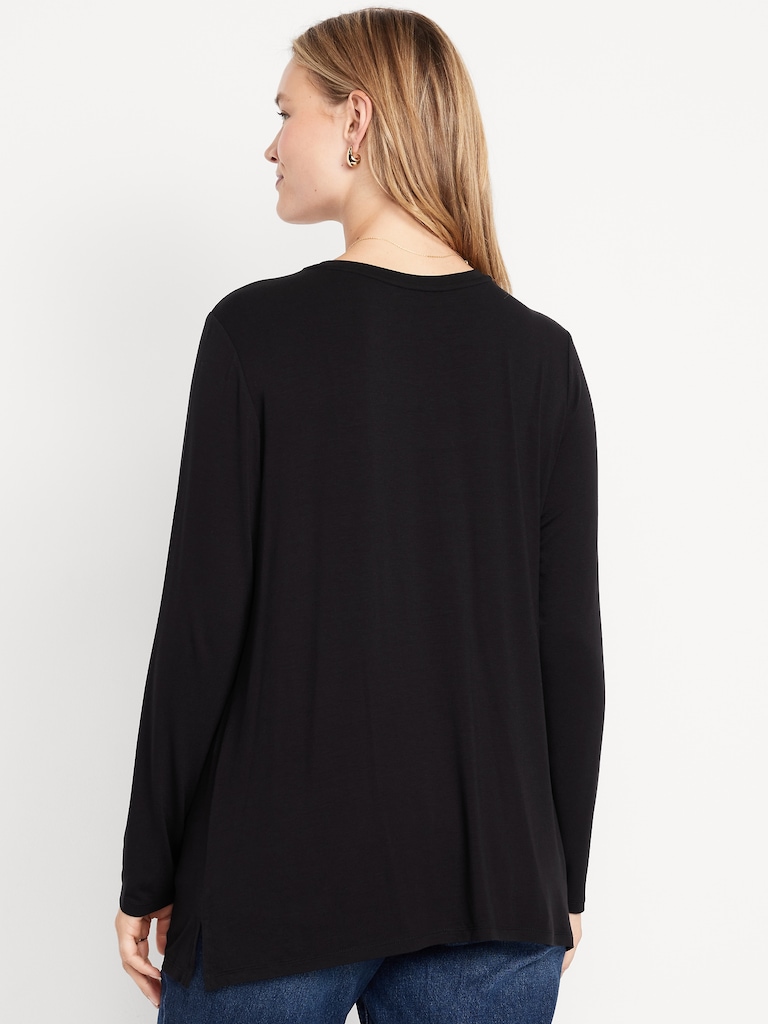 Luxe Long-Sleeve Crew-Neck Tunic