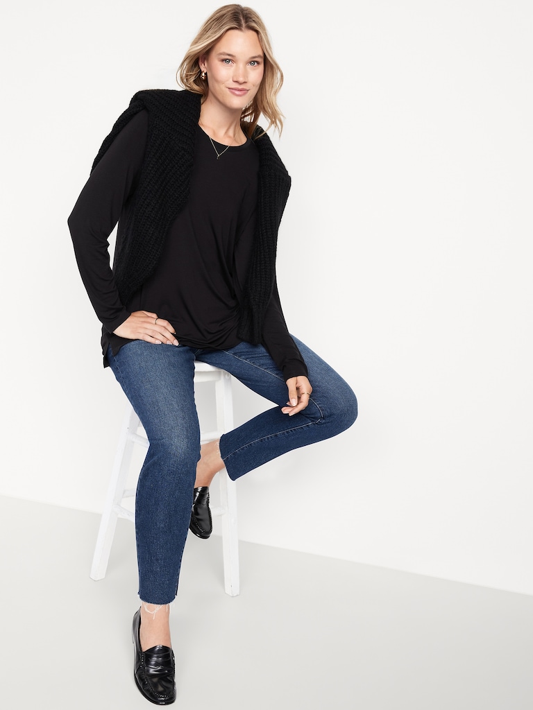 Luxe Long-Sleeve Crew-Neck Tunic