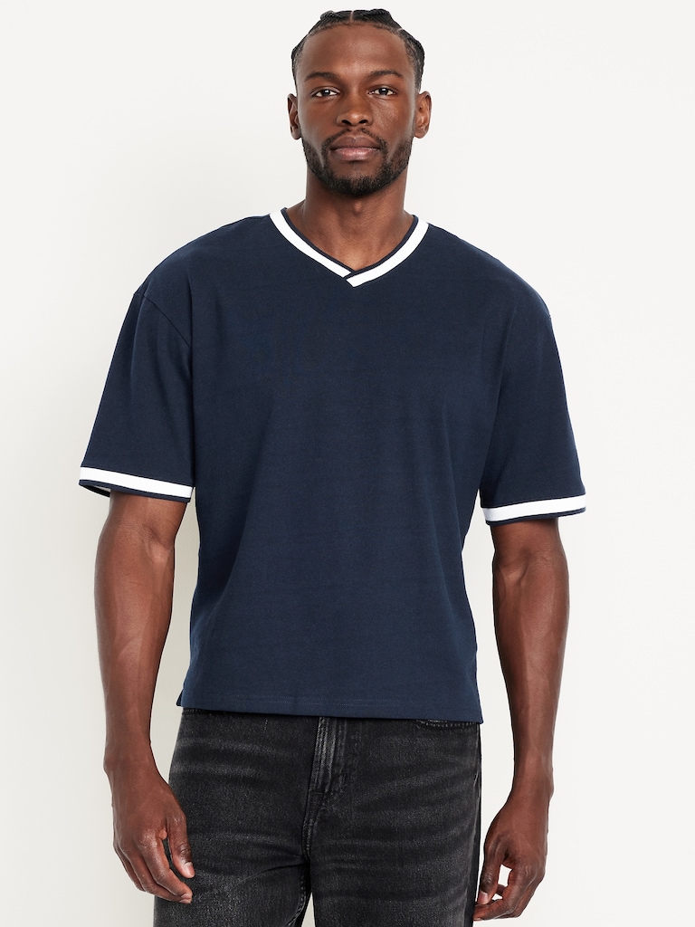 Heavyweight Cropped V-Neck T-Shirt